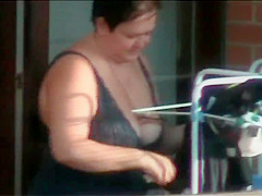 Big Tit Neighbor on balcony