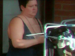 Big Tit Neighbor on balcony