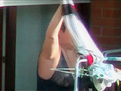 Big Tit Neighbor on balcony