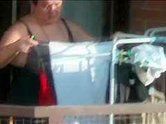 Big Tit Neighbor on balcony