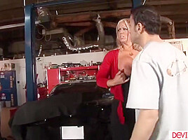 Big Tits Milf Fucks Manager For Discount