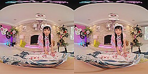 Big titty Asian hottie lets you watch her masturbate in VR