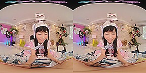 Big titty Asian hottie lets you watch her masturbate in VR