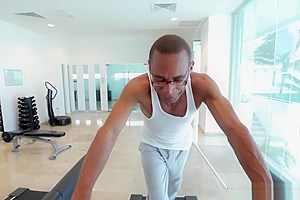 Bigtitted latina tranny jerking her cock