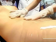 Bizarre Japanese medical exam with nude female patient