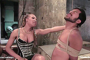 Black Shemale Mistress Fucks Man
