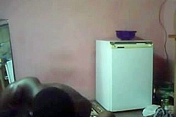 Black girlfriend undressed and stripping on camera