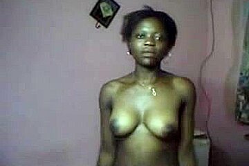 Black girlfriend undressed and stripping on camera