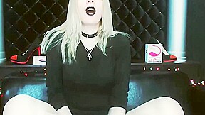Black lipstick and feet teasing