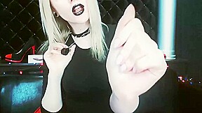 Black lipstick and feet teasing