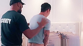 Black security dude anally fucks his Asian customer