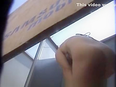 Blond girl in the locker room