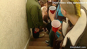 Blonde And Brunette Fisted In Public