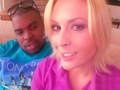 Blonde Bimbo Goes Crazy For A Hard Black Dong
