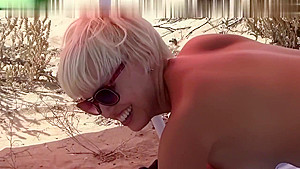 Blonde On A Beach Outdoor Sex