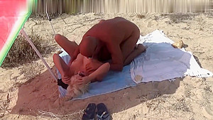 Blonde On A Beach Outdoor Sex