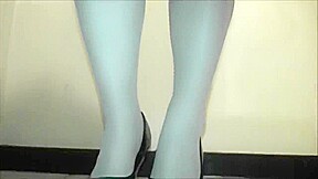 Blonde Secretary pantyhose