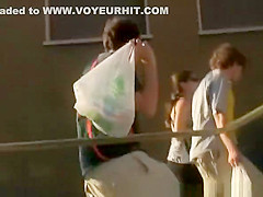Blonde tourist chick upskirt