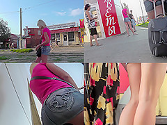 Blonde with bubble ass in a hot upskirt video