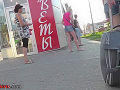 Blonde with bubble ass in a hot upskirt video