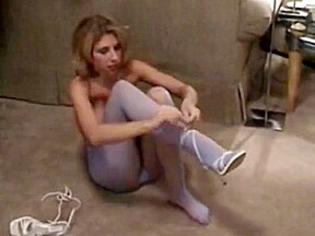 Brandi blue pantyhose masturbation