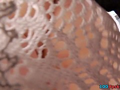 Breathtaking crochet costume upskirt