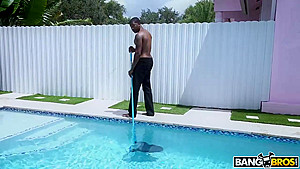 Britt James is a big titted, blonde lady who likes to ride a big, black cock