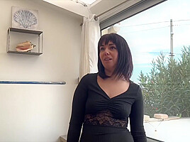Brunette Girl, called Ava, First Time in A Threesome