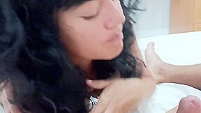 Brunette With A Big Ass Gives A Good Blowjob
