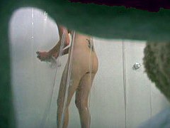 Brunette spied in shower