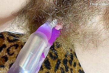 Bunny Vibrator Test Masturbation Pov Closeup Erected Big Clit Wet Orgasm Hairy Pussy 14 Min
