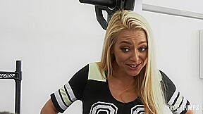 Busty Blonde Cheerleader Honey Blossom Seduces Quarterback Charles Dera With Shaved Pussy