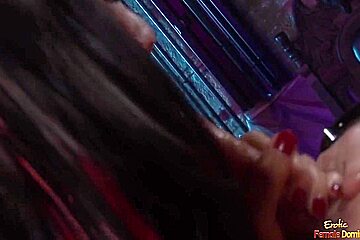 Busty Brunette Girl Gets Her Pussy Fucked By A Bound Guy