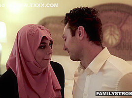 Busty Muslim Chick Rides Fat Cock In Hijab