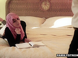 Busty Muslim Chick Rides Fat Cock In Hijab