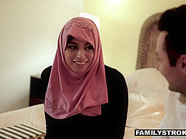 Busty Muslim Chick Rides Fat Cock In Hijab