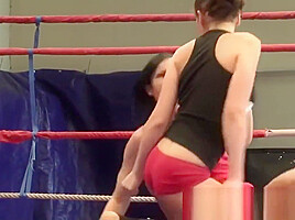 Busty euro licking her opponents wet cunt