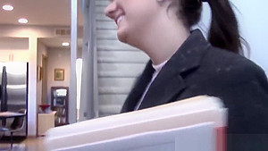 Busty realtor doggystyled during house visit