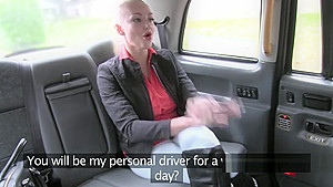 Busty tattooed Hungarian bangs in cab