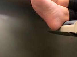 Candid feet at library