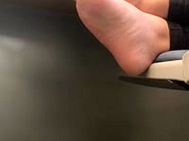 Candid feet at library