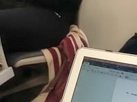 Candid feet at library
