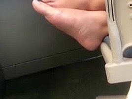 Candid feet at library