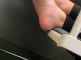 Candid feet at library