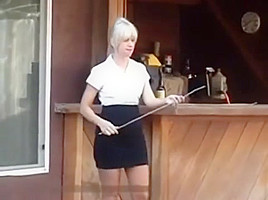 Caning senior citizen
