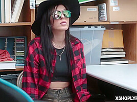 Caught Shoplifting And Sucking Up Cocks - Audrey Royal