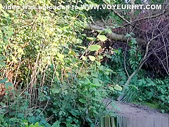 Chick bends over and exposes dark pussy