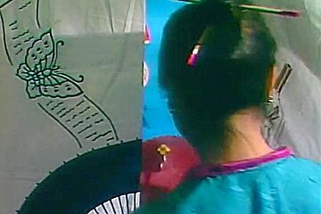 Chick in oriental outfit bonks a porn star