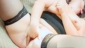 Chubby chick masturbates