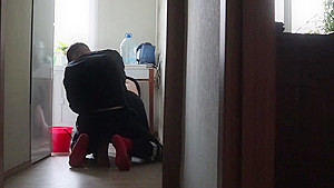 Cleaning Cum Whore Maid Also Loves Cleaning Cock Cum